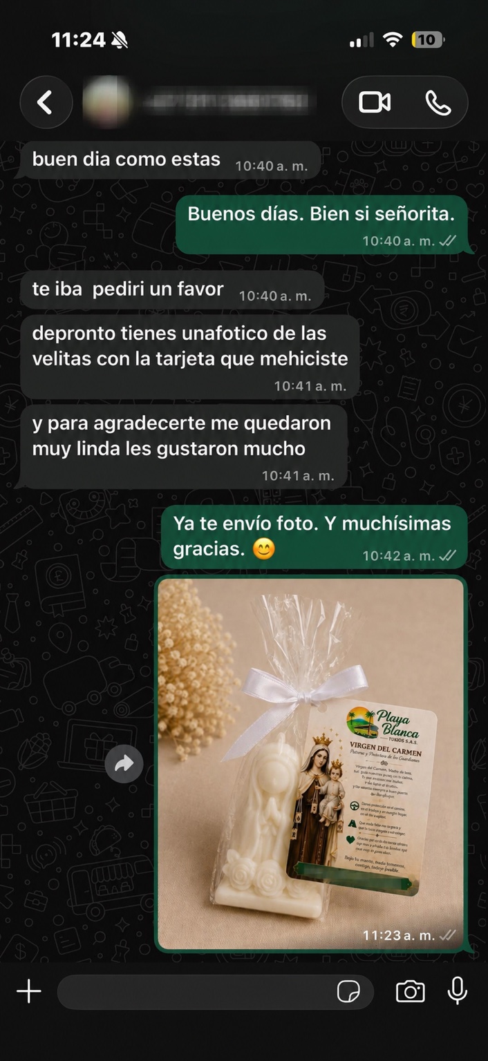 Mensaje de una cliente satisfecha con sus recordatorios personalizados